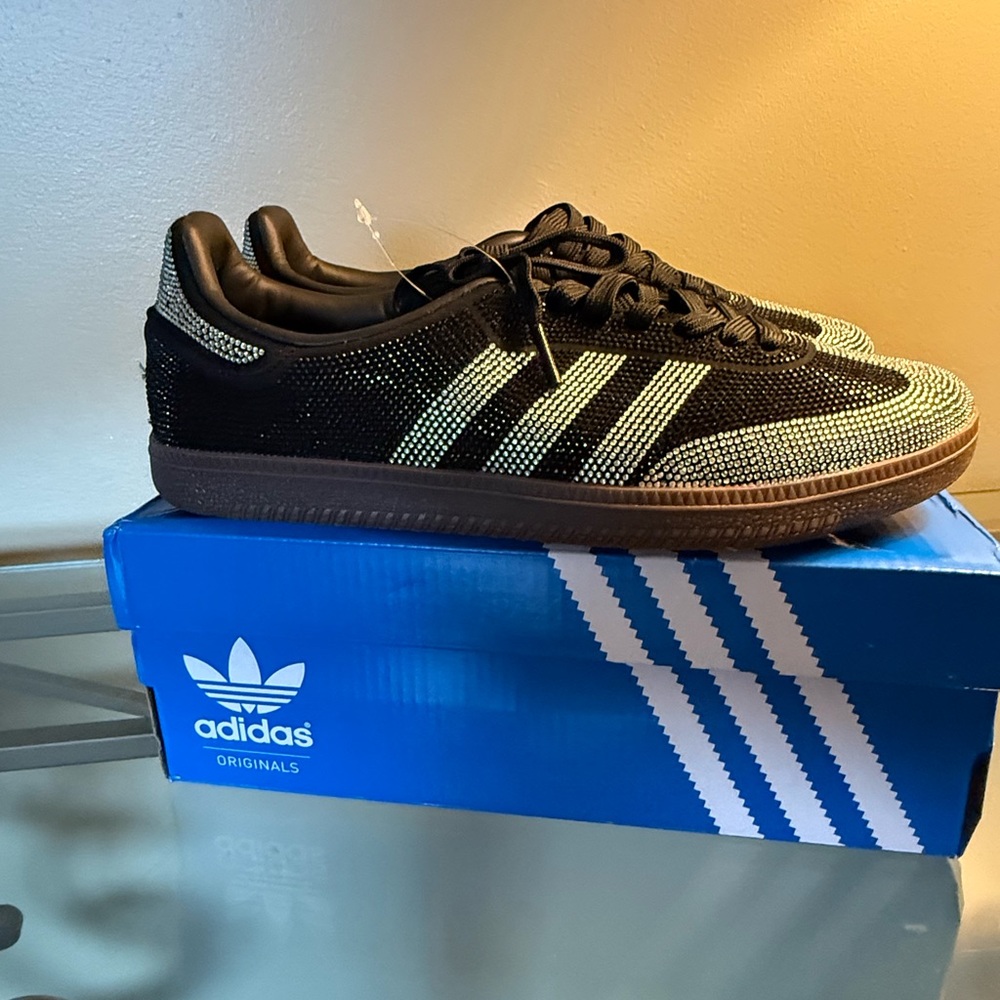 Adidas Originals Black and Silver Crystal Samba